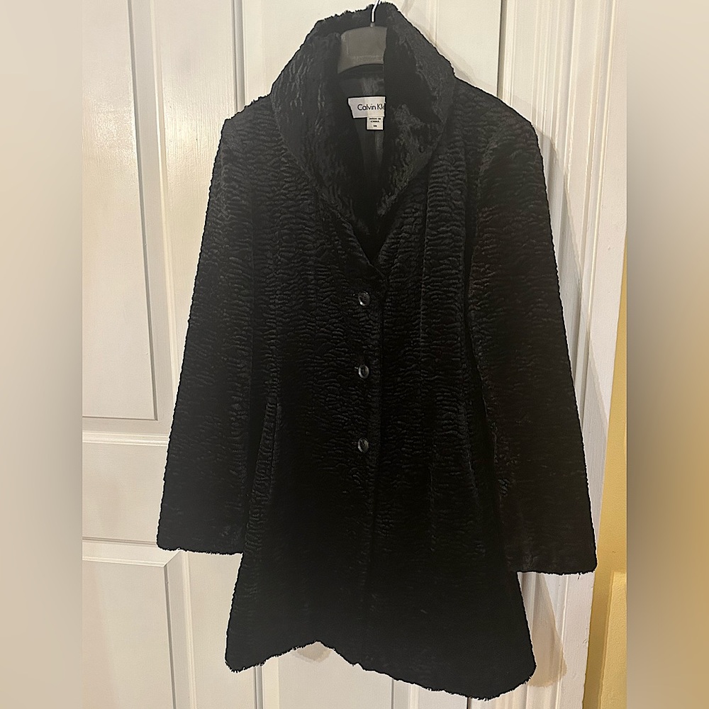 Calvin Klein Faux Fur Coat Size XS